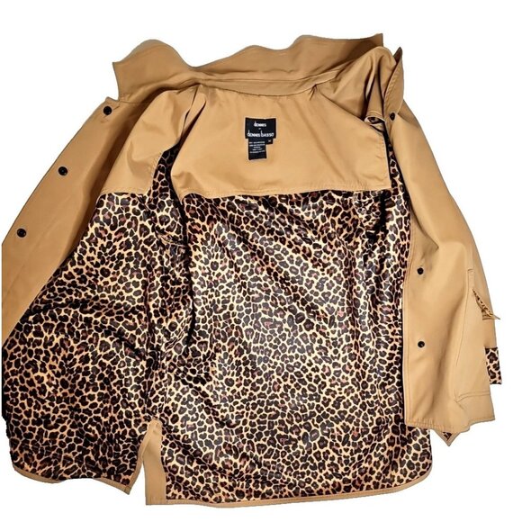 Dennis Basso Womens Sz M Microfiber Jacket Leopard Lining Water Resistant A45651 - Picture 6 of 8